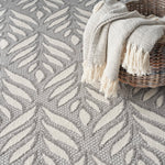 Nourison Aloha Indoor/Outdoor Grey 3'6" x 5'6" Area Rug, Easy Cleaning, Non Shedding, Bed Room, Living Room, Dining Room, Kitchen (4x6)