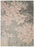 Nourison TRA08 Tranquil Floral Contemporary Grey/Pink Area Rug 4' X 6', 4 ft x 6 ft