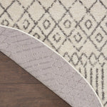Nourison Passion Bohemian Ivory/Grey 4' x Round Area -Rug, Easy -Cleaning, Non Shedding, Bed Room, Living Room, Dining Room, Kitchen (4 Round)