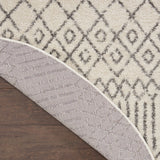 Nourison Passion Bohemian Ivory/Grey 4' x Round Area -Rug, Easy -Cleaning, Non Shedding, Bed Room, Living Room, Dining Room, Kitchen (4 Round)