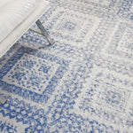 Nourison Whimsicle Tribal Ivory Blue 4' x 6' Area Rug, Easy Cleaning, Non Shedding, Bed Room, Living Room, Dining Room, Kitchen (4x6)