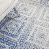 Nourison Whimsicle Tribal Ivory Blue 4' x 6' Area Rug, Easy Cleaning, Non Shedding, Bed Room, Living Room, Dining Room, Kitchen (4x6)