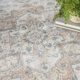 Nourison Astra Machine Washable Bohemian Silver Grey 5'3" x 7' Area Rug, Easy Clean, Non Shedding, Bed Room, Living Room, Dining Room, Kitchen (5x7)