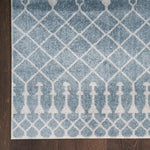 Nourison Astra Machine Washable Moroccan Blue 2'2" x 4' Area -Rug, Easy -Cleaning, Non Shedding, Bed Room, Living Room, Dining Room, Kitchen (2x4)