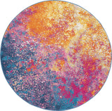 Nourison Passion 4' x Round Multicolor Fabric Modern Area Rug (4' Round)