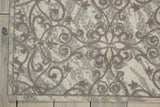 Nourison Damask Vintage Ivory/Grey 2'3" x 3'9" Area -Rug, Non Shedding, Easy -Cleaning Bed Room, Living Room, Dining Room, Kitchen (2x4)
