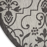 Nourison Garden Party Ivory/Charcoal 5' Round Area Rug, 5'3" x Round