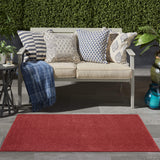 Nourison Essentials 3' x 5' Brick Red Fabric Outdoor Area Rug (3' x 5')