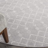 Nourison Whimsicle Moroccan Grey 5' x Round Area Rug, Easy Cleaning, Non Shedding, Bed Room, Living Room, Dining Room, Kitchen (5 Round)