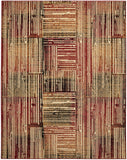 Nourison Grafix Abstract Brick Multicolor 5'3" x 7'3" Area -Rug, Easy -Cleaning, Non Shedding, Bed Room, Living Room, Dining Room, Kitchen (5x7)