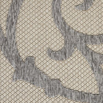 Nourison Palamos Indoor/Outdoor Cream Grey 2'2" x 7'6" Area Rug, Easy Cleaning, Non Shedding, Bed Room, Living Room, Dining Room, Backyard, Deck, Patio (2x8)