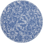 Nourison Whimsicle Floral Blue 5' x Round Area Rug, Easy Cleaning, Non Shedding, Bed Room, Living Room, Dining Room, Kitchen (5 Round)