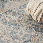 Nourison Astra Machine Washable Bohemian Grey/Blue 5'3" x 7' Area Rug, Easy Clean, Non Shedding, Bed Room, Living Room, Dining Room, Kitchen (5x7)