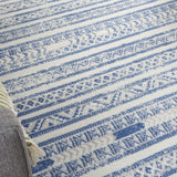 Nourison Whimsicle Tribal Ivory Blue 4' x 6' Area Rug, Easy Cleaning, Non Shedding, Bed Room, Living Room, Dining Room, Kitchen (4x6)