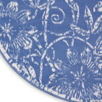 Nourison Whimsicle Floral Blue 5' x Round Area Rug, Easy Cleaning, Non Shedding, Bed Room, Living Room, Dining Room, Kitchen (5 Round)