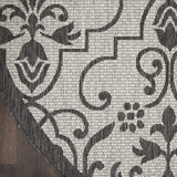 Nourison Garden Party Ivory/Charcoal 5' Round Area Rug, 5'3" x Round