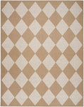 Nourison Washable Modern Jute Geometric Natural Ivory 5'3" x 7'3" Area Rug, Easy Cleaning, Non Shedding, Bed Room, Living Room, Dining Room, Kitchen (5x7)