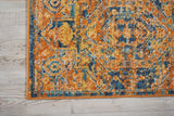Nourison Passion Traditional Teal/Sun 1'10'' x 2'10'' Area-Rug, Easy-Cleaning, Non Shedding, Bed Room, Living Room, Dining Room, Kitchen (2x3)