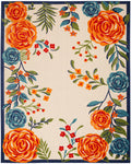 Nourison Aloha Indoor-Outdoor Modern Multicolor 3'6" x 5'6" Area Rug, Easy Cleaning, Non Shedding, Bed Room, Living Room, Dining Room, Kitchen (4x6)