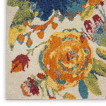 Nourison Allur Modern Floral Ivory Multicolor 2'3" x 7'6" Area -Rug, Easy -Cleaning, Non Shedding, Bed Room, Living Room, Dining Room, Kitchen (2x8)" }