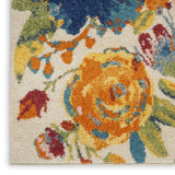 Nourison Allur Modern Floral Ivory Multicolor 2'3" x 7'6" Area -Rug, Easy -Cleaning, Non Shedding, Bed Room, Living Room, Dining Room, Kitchen (2x8)" }