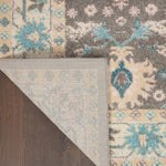 Nourison Tranquil Persian Grey/Pink 4' x 6' Area-Rug, Easy-Cleaning, Non Shedding, Bed Room, Living Room, Dining Room, Kitchen (4x6)