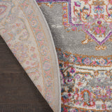 Nourison Passion Grey 5'3" x Round Area Rug, Boho, Traditional, Easy Clean, Non Shedding, Bed Room, Living Room, Hallway, (5' Round)