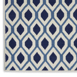 Nourison Grafix Mid-century White/Navy 5'3" x 7'3" Area -Rug, Easy -Cleaning, Non Shedding, Bed Room, Living Room, Dining Room, Kitchen (5x7)