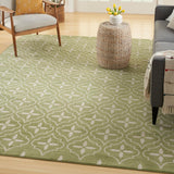 Nourison Essentials Outdoor Green Ivory 5' x 7' Area Rug, Easy Cleaning, Non Shedding, Bed Room, Living Room, Dining Room, Deck, Backyard, Patio (5x7)