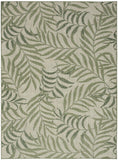Nourison Garden Oasis Indoor-Outdoor Ivory Green 5' x 7' Area Rug, Easy Cleaning, Non Shedding, Bed Room, Living Room, Dining Room, Backyard, Deck, Patio (5x7)