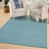 Nourison Practical Solutions Indoor/Outdoor Aqua 5' x 7' Area Rug, Easy Cleaning, Non Shedding, Bed Room, Living Room, Dining Room, Backyard, Deck, Patio (5x7)