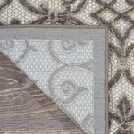 Nourison Aloha Indoor/Outdoor Grey/Charcoal 2'3" x 8' Area Rug, Transitional, French Country, Easy Cleaning, Non Shedding, Bed Room, Kitchen, Living Room, Deck, Backyard, (8' x Runner)