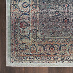 Nourison Brilliance Machine Washable Traditional Vintage Emerald 2' x 6' Area Rug, Easy Clean, Non Shedding, Bed Room, Living Room, Dining Room, Kitchen (2x6)