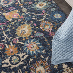 Nourison Passion Navy 3'9" x 5'9" Area Rug, Boho, Moroccan, Bed Room, Living Room, Dining Room, Kitchen, Easy Cleaning, Non Shedding, (4' x 6')
