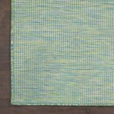 Nourison Positano Indoor/Outdoor Blue/Green 5' x 7' Area Rug, Easy Cleaning, Non Shedding, Bed Room, Living Room, Dining Room, Backyard, Deck, Patio (5x7)