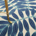 Nourison Aloha Indoor/Outdoor Navy 4' x Round Area Rug, Easy Cleaning, Non Shedding, Bed Room, Living Room, Dining Room, Backyard, Deck, Patio (4 Round)