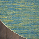 Nourison Essentials 6' x Round Blue Green Fabric Outdoor Area Rug (6' Round)