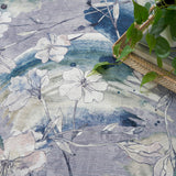 Nourison Washables Floral Grey Blue 6' x 9' Area -Rug, Easy -Cleaning, Non Shedding, Bed Room, Living Room, Dining Room, Kitchen (6x9)