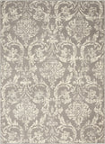 Nourison Jubilant Damask Grey 4' x 6' Area--Rug, Easy--Cleaning, Non Shedding, Bed Room, Living Room, Dining Room, Kitchen (4x6)