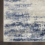 Nourison Cyrus Modern Ivory/Navy 2'6" x 4' Area -Rug, Easy -Cleaning, Non Shedding, Bed Room, Living Room, Dining Room, Kitchen (3x4)