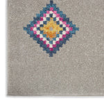 Nourison Passion Bohemian Grey/Multi 2'2" x 7'6" Area -Rug, Easy -Cleaning, Non Shedding, Bed Room, Living Room, Dining Room, Kitchen (2x8)