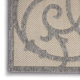 Nourison Palamos Indoor/Outdoor Cream Grey 4' x 6' Area Rug, Easy Cleaning, Non Shedding, Bed Room, Living Room, Dining Room, Backyard, Deck, Patio (4x6)