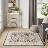 Nourison Serenity Home Vintage Ivory Grey Blue 3'11" x 5'11" Area -Rug, Easy -Cleaning, Non Shedding, Bed Room, Living Room, Dining Room, Backyard, Deck, Patio (4x6)