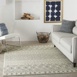 Nourison Passion Geometric Ivory/Grey 5'3" x 7'3" Area Rug, Easy Clean, Non Shedding, Bed Room, Living Room, Dining Room, Kitchen (5x7)