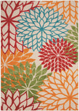 Nourison Aloha Indoor/Outdoor Green 3'6" x 5'6" Area Rug, Tropical, Botanical, Easy Clean, Non Shedding, Bed Room, Living Room, Dining Room, Deck, Backyard, Patio (3x5)