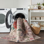 Nourison Washables Floral Cream Multicolor 4' x 6' Area -Rug, Easy -Cleaning, Non Shedding, Bed Room, Living Room, Dining Room, Kitchen (4x6)