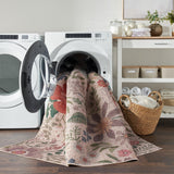 Nourison Washables Floral Cream Multicolor 4' x 6' Area -Rug, Easy -Cleaning, Non Shedding, Bed Room, Living Room, Dining Room, Kitchen (4x6)