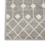 Nourison Grafix Moroccan Grey 2'3" x 12' Area Rug, Easy Cleaning, Non Shedding, Bed Room, Living Room, Dining Room, Kitchen (2x12)