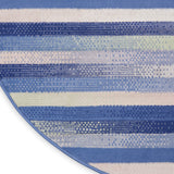 Nourison Whimsicle Abstract Blue Multicolor 8' x Round Area Rug, Easy Cleaning, Non Shedding, Bed Room, Living Room, Dining Room, Kitchen (8 Round)