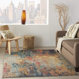 Nourison Celestial Multicolor 3'11" x 5'11" Area Rug, Abstract, Non Shedding, Easy Cleaning Bed Room, Living Room, Dining Room, Kitchen, (4' x 6')